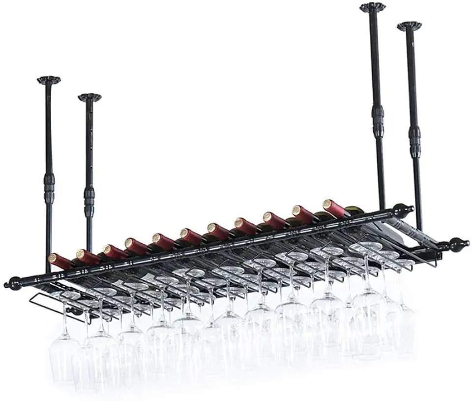 Shelf Wine Glass Holder, Wine Glass Holder, Champagne Glass Holder, Glassware Holder, Rack,Upside Down Wine Glass Holder (Color : Black, Size : 60cm30)