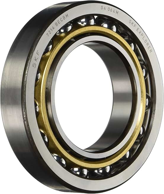 7216 BECBY Light Series Angular Contact Ball Bearing, Universal Mounting, ABEC 1 Precision, 40° Contact Angle, Open, Brass Cage, Normal Clearance, 80mm Bore, 140mm OD, 26mm Width
