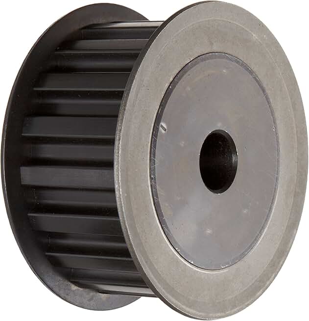 35H300 Steel ANSI Timing Pulley with Flange, 35 Teeth, 1 Inch +/-1/16 Pilot Bore (d), 5.51 Inch Outside Diameter (De), 5.57 Inch Pitch Diameter (Dp), 3.375 Face Width (F), (Ametric 1-081)