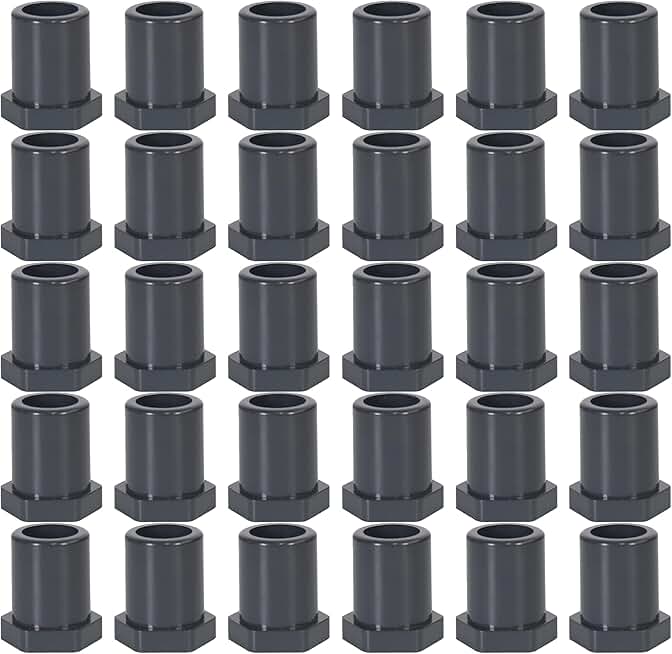 837 Series - Schedule 80 PVC Fittings (Black) - Reducing Bushing Flush Connector - 1-1/2 x 1/2