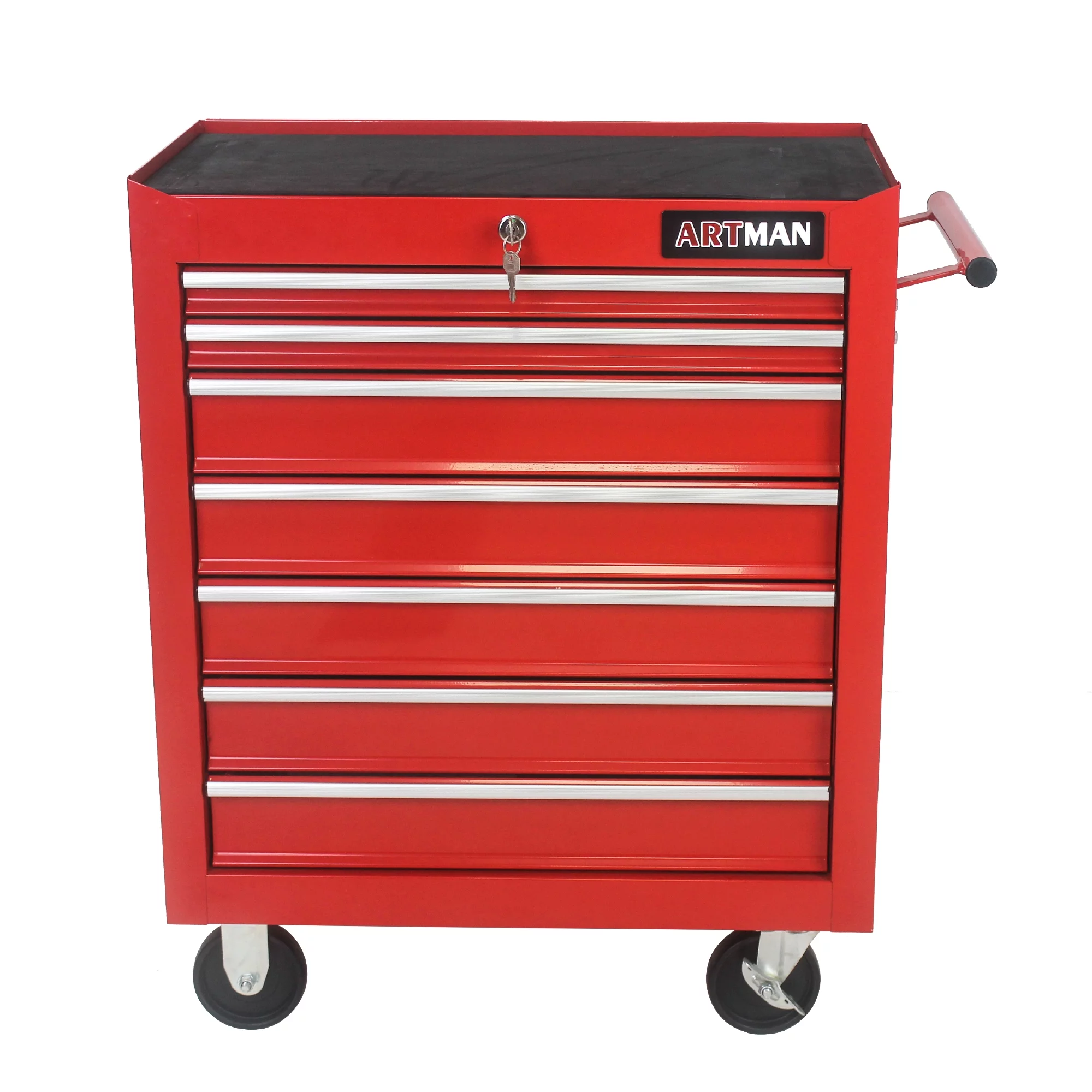 Donext Rolling Tool Chest Metal Tool Box with Wheels Tool Cabinet Craftsman Tool Cart on Wheels Tool Box Portable Tool Box with Wheels 7 Drawers Multifunctional Tool Cart with Wheels, Red