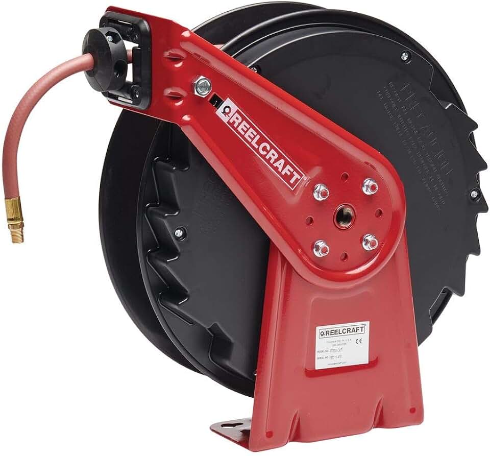 Reelcraft RT850-OLP 1/2-Inch by 50-Feet Spring Driven Hose Reel for Air/Water