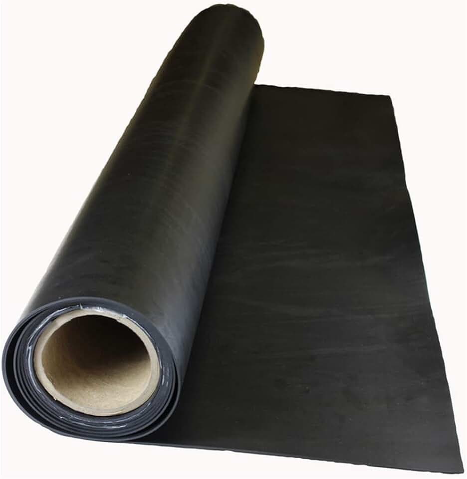 Rubber Roll, Hypalon, Rubber Width 24 in, Rubber Length 15 ft, Rubber Thickness 1/4 in, 60A, Adhesive Backing
