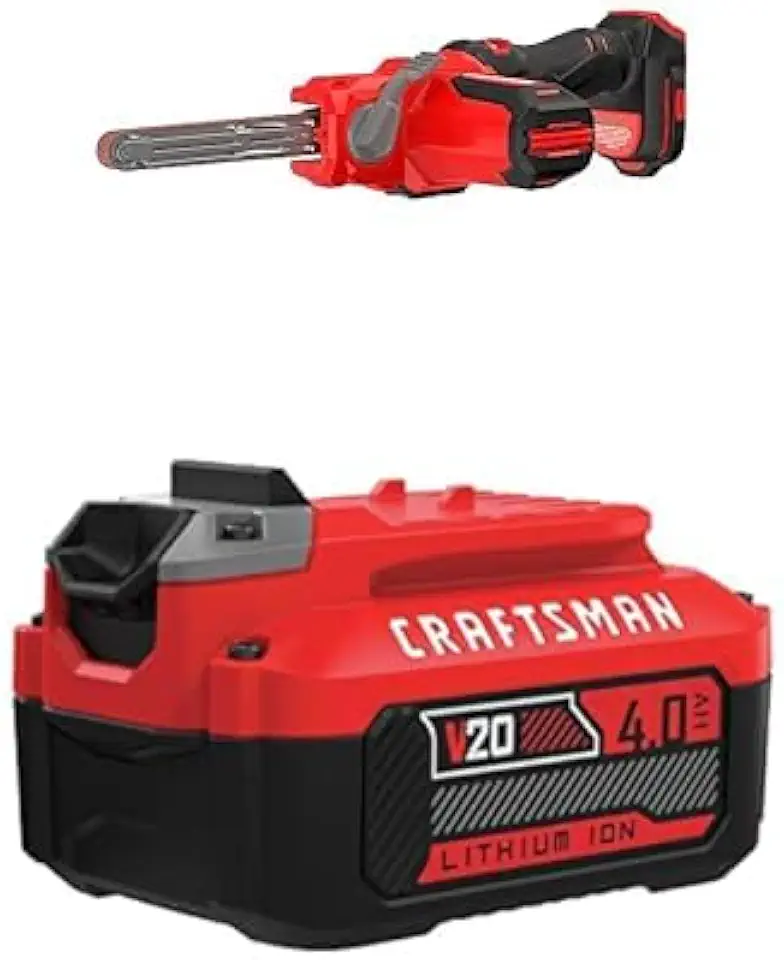 CRAFTSMAN V20 Cordless Detail Belt Sander, Power Band File Bare Tool (CMCW211B) and V20 Lithium Ion Battery, 4.0-Amp Hour (CMCB204)