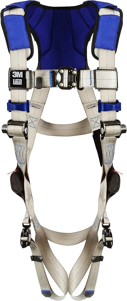 3M DBI-SalaExoFit X100 Comfort Vest Safety Harness Fall Protection, OSHA, ANSI, General Purpose, 1 D-Ring Connection, Quick Connect Leg and Chest Buckles, Zinc Plated Steel, 1401024, 2X