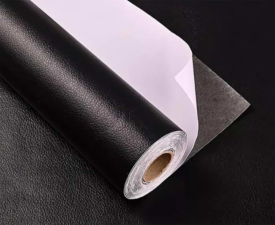 Sofa Leather Repair Patch Tape Large Self Adhesive Leather Sofa, Car Seat, Leather Furniture, Vinyl Repair Patch Kit (Black,158x50 inch)