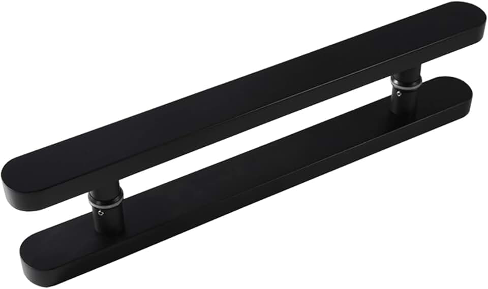 Double Sided Door Handle Push Modern Wooden Door Handles,Home Bathroom Garage Modern Door Handle,Glass/Metal/Iron Doors Public Doors Handle Grip with Tools (Color: Black,Size: 100c