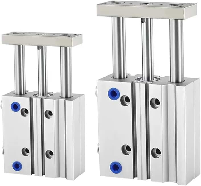 Guided Cylinder 12/16/20/25/32/40/50/63mm Bore Three Axes Three Rods 5-400mm Stroke with Magnet Pneumatic Cylinders 1Pcs(350mm Stroke)