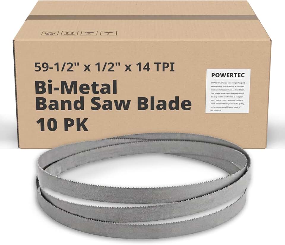 POWERTEC 59-1/2 Inch Bi-Metal Bandsaw Blades, 1/2