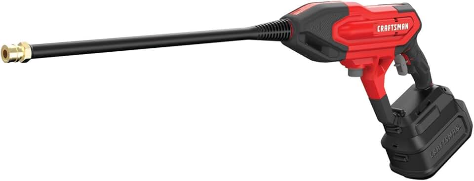 CRAFTSMAN V20 Cordless Pressure Washer Spray Gun, 350 Max PSI, with Extension, Soap Bottle, Battery and Charger Included (CMCPW350D1)