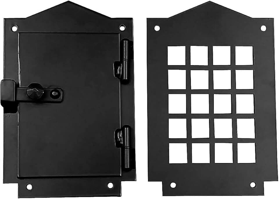 Hinged Door Speakeasy Grille, Door Viewer, Craftsman Style, Black