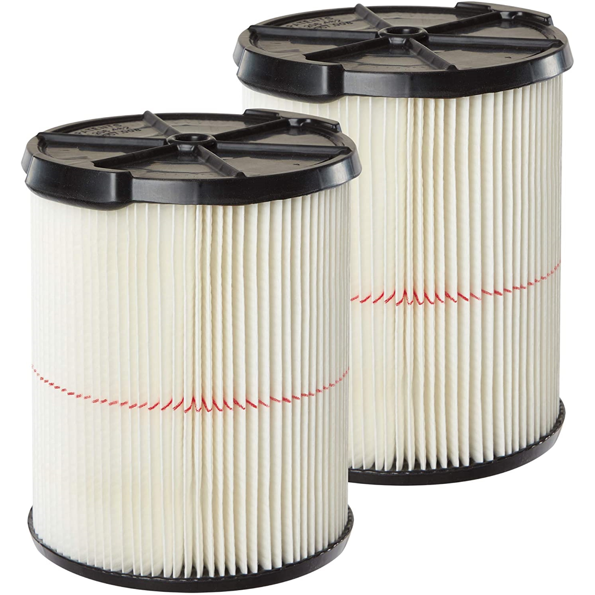 CRAFTSMAN CMXZVBE38755 Red Stripe General Purpose Wet/Dry Vac Replacement Filter for 5 to 20 Gallon Shop Vacuums, 2-Pack