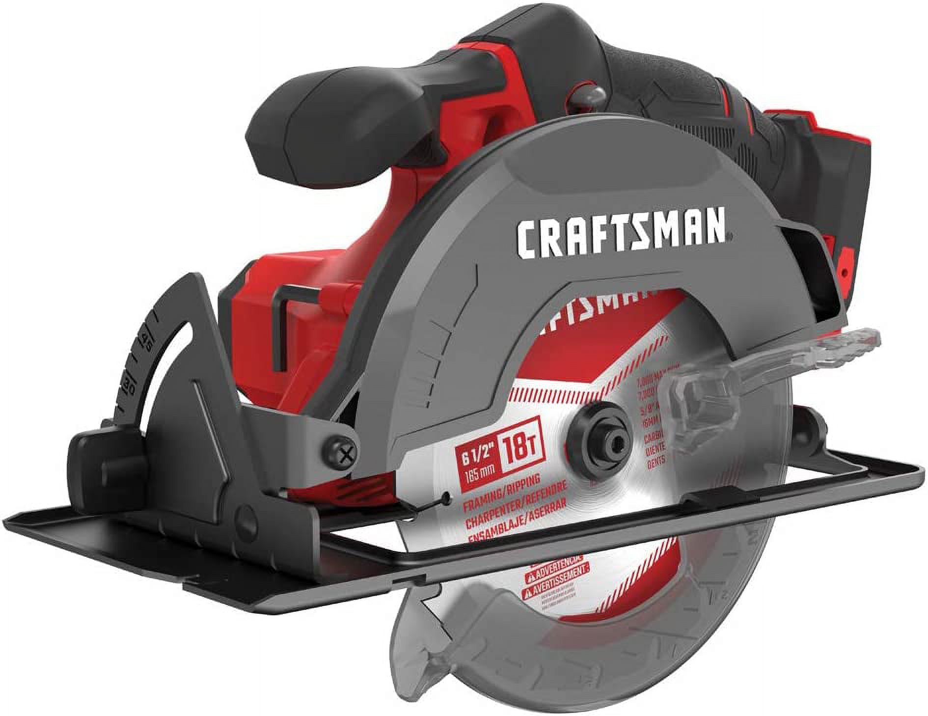 CRAFTSMAN V20* 6-1/2-Inch Cordless Circular Saw, Tool Only (CMCS500B)