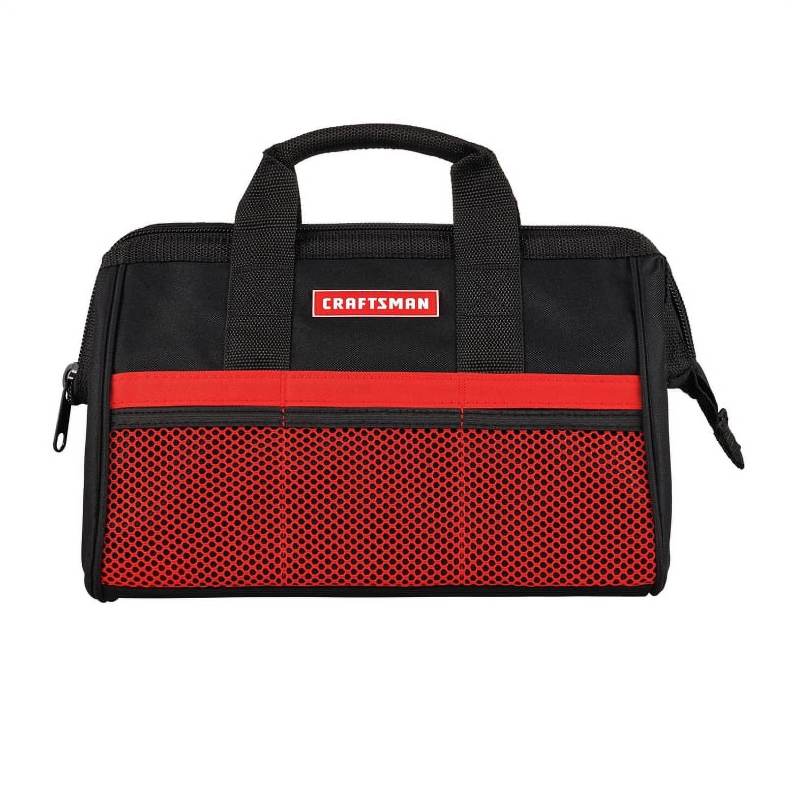 Craftsman 13 in. W Wide Mouth Tool Bag 6 pocket Black/Red