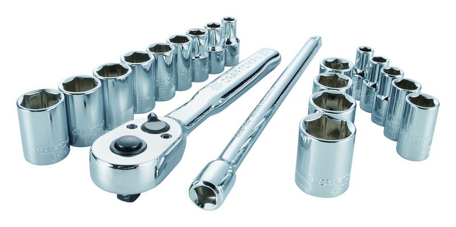 CRAFTSMAN Socket Set, SAE / Metric, 1/4-Inch Drive, 20-Piece CMMT12008