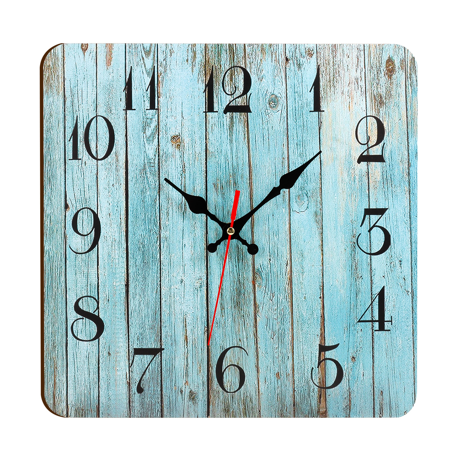Bocaoying 11.8 Inch Wall Clock, Beach Outdoor Clock for Patio,  Non Ticking Wooden Wall Clock Battery Operated, Themed Decor Wall Clock for Lake House, Home Clearance, Kitchen, Pool, Bathroom