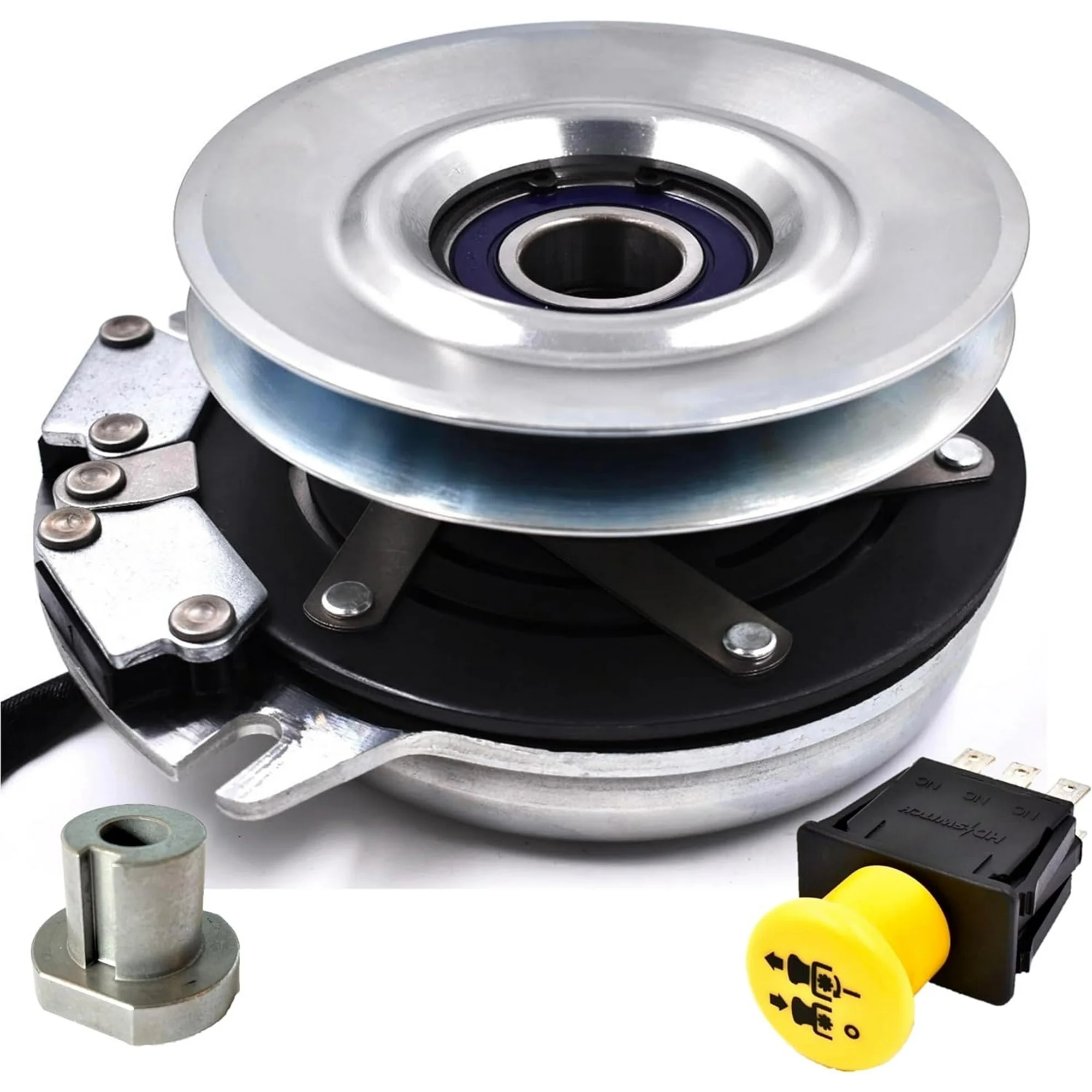 HD Switch HiTorq 125ftlbs (OEM is 105) 917-05209 Billet Pulley Clutch & 925-3233A 10A PTO Switch Fits Troy-Bilt MTD Craftsman Cub Cadet RZT-L RZT-LX RZT-S RZT-SX XT1-GT50 717-05209 Lawn Mower Tractor