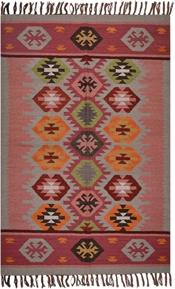 Wool Jute Kilim Square Rugs 11 Wool Jute Carpet Pink Multi Hand Woven Rug Southwestern Rug Flatweave Kilim Rug Hand Braided Jute Indoor Large Area Bedside Custom Mat Dining Table Doormat Hall Room