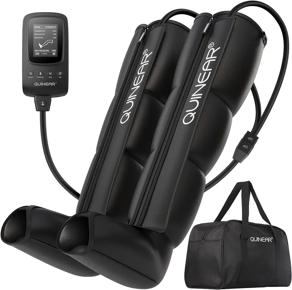 QUINEAR Air Compression Recovery System, Professional Sequential Device for Massage Therapy, Foot and Leg Recovery Boots to Improve Circulation for Athletes (Large)