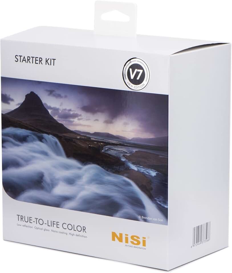 NiSi V7 Starter Kit | 100mm Square Filter Holder, 82mm Ring with True Color CPL, 3 Adapter Rings, Includes 3-Stop Medium GND and 10-Stop ND Filters | Long-Exposure and Landscape Photography