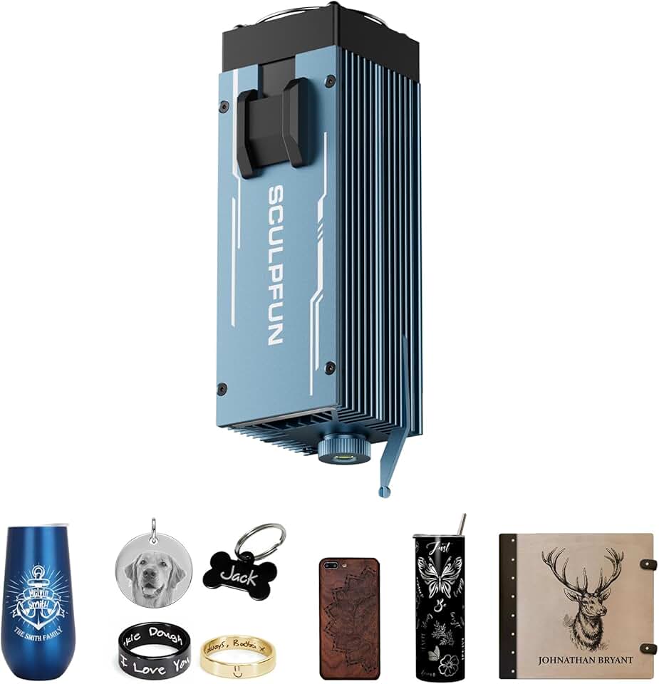 IR-2 1064nm Infrared Laser Module for S6 Pro/S9/S10/S30/S30 Ultra/A9 Laser Engraver, 0.03mm Ultra-fine Laser Spot, High Precision Engraving on Metal, Plastic, Acrylic, Jewelry, Gold, Silver