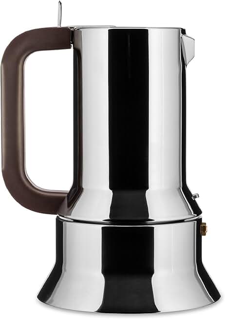 Alessi 9090/M - Design Stovetop Espresso Coffee Maker, 18/10 Stainless Steel, Mirror Polished, 10 cups