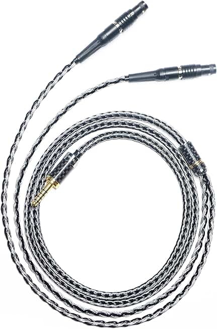 GUCraftsman 16 Strands 7N Single Crystal Copper/Silver Mixed Headphones Replacement Cables 4Pin XLR/2.5mm/4.4mm Balance for Focal Utopia (6.35mm Plug)