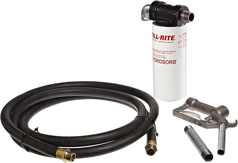 Fill-Rite H034KTH0909 Gravity Tank Kit w/Discharge Hose, Manual Nozzle, Particulate Filter, & Filter Head