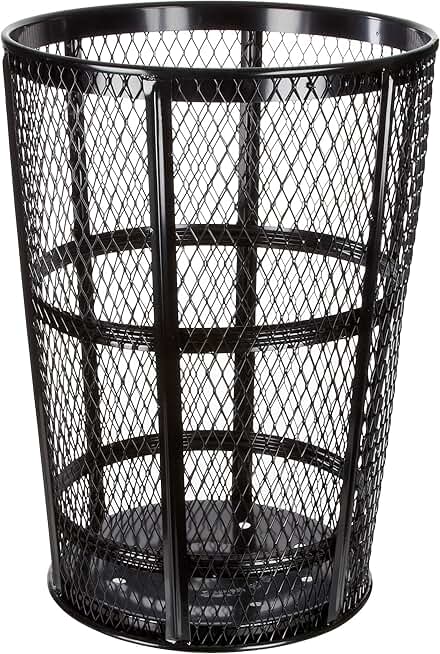 Witt Industries EXP-52BK Steel 48-Gallon Outdoor Waste Receptacle, Round, 23