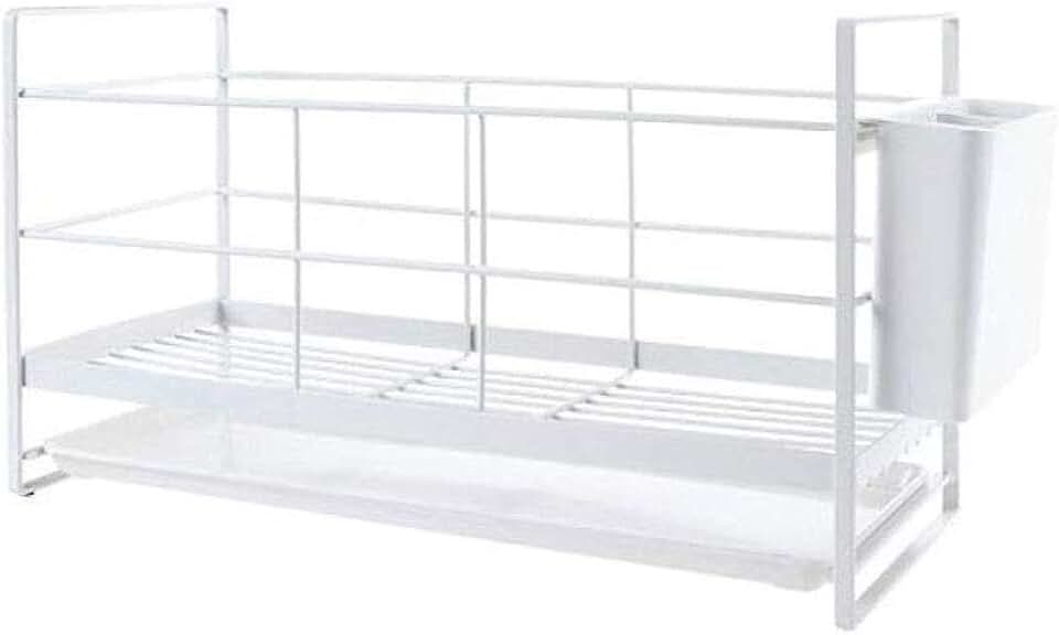 GYLXW White Bowl Rack - Kitchen Countertop Dish Cup Dry Drainage Rack Metal Filter Rack