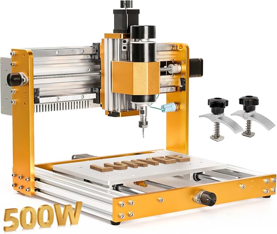 Lunyee 3018 Pro Ultra CNC Machine 500W All-Metal CNC Router Machine, Upgraded 3 Axis Engraver Machine Limit Switches & Emergency-Stop with GRBL Offline Control for Metal, Wood, Acrylic, PCB MDF