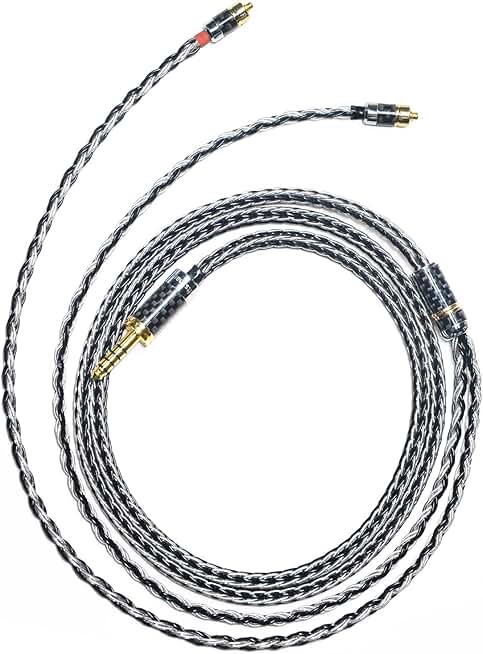GUCraftsman MMCX 7N Single Crystal Copper/Silver Mixed Replacement Cables for SHURE SE846 SE535 AONIC 5 Xelento Remote T8iE T9iE iBasso IT07 am05 Dunu DK4001 Andromeda Vega Solaris ATLAS (3.5mm Plug)