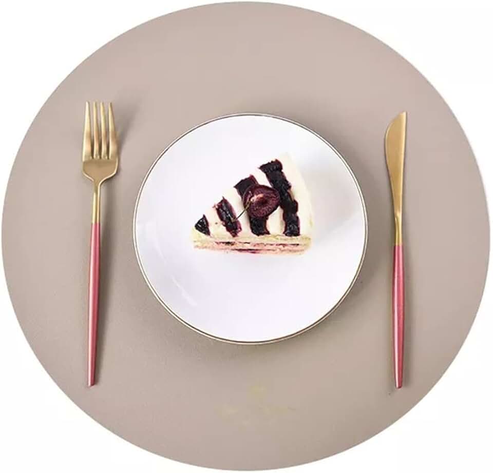 Round Placemat for Restaurant Table Mat Coaster Home Kitchen Bowl Plate Heat Insulation Pad(Black)