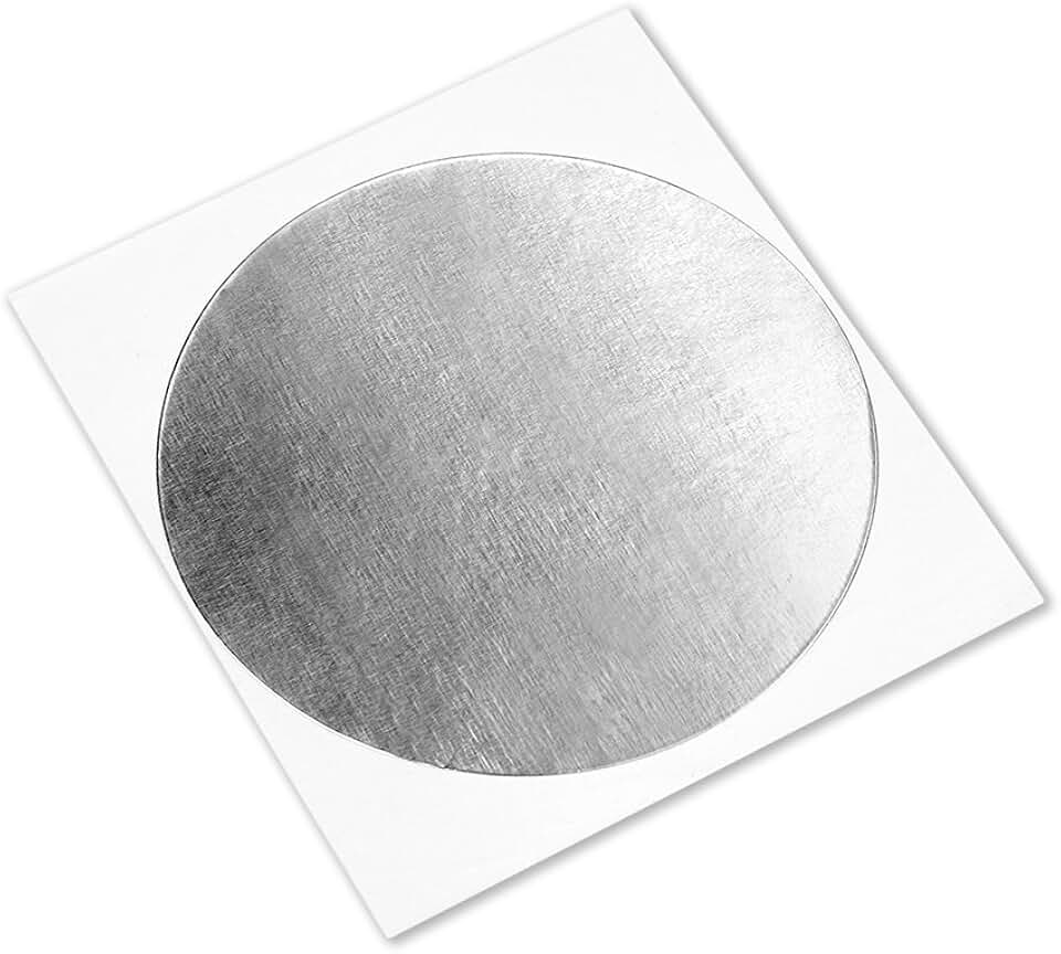 3M 1183 Silver Tin-Plated Copper Foil Tape - 6 in. Diameter Circles, Conductive Acrylic Adhesive Tape for Grounding, EMI Shielding [Pack of 100]