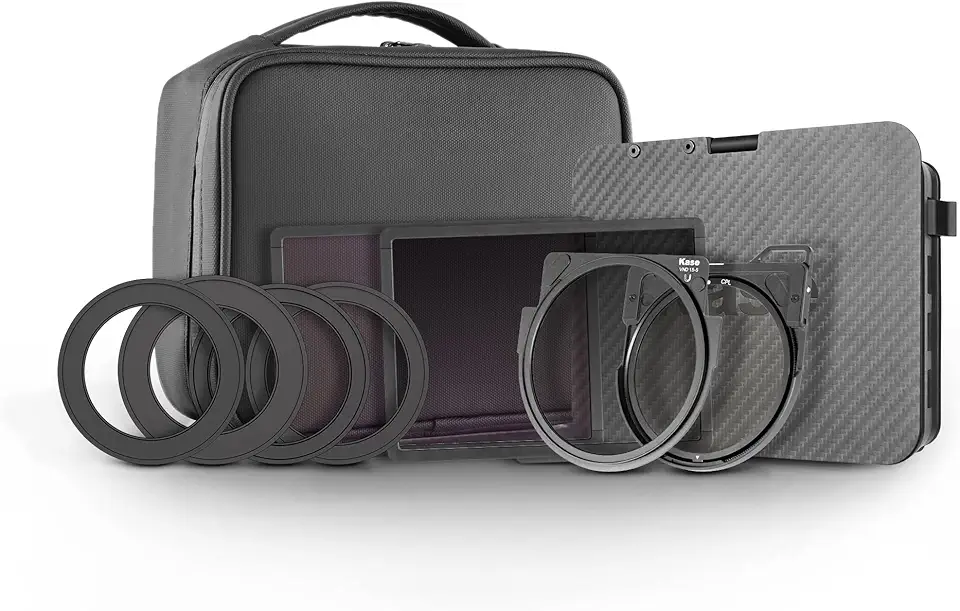 Kase MovieMate Magnetic Matte Box Master Kit Shockproof Filter Holder 67mm 72mm 77mm 82mm Optical Glass: 4 Filters: CPL, Vari ND 2 to 5 Stop, ND6 Grad 0.9