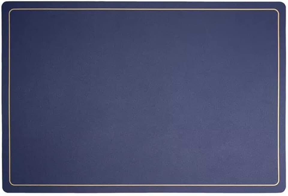 Placemats Set of 6 Gold Thread Leather Oil Resistant Insulated Placemats Coasters for Kitchen Plate Mat Decoration(E)