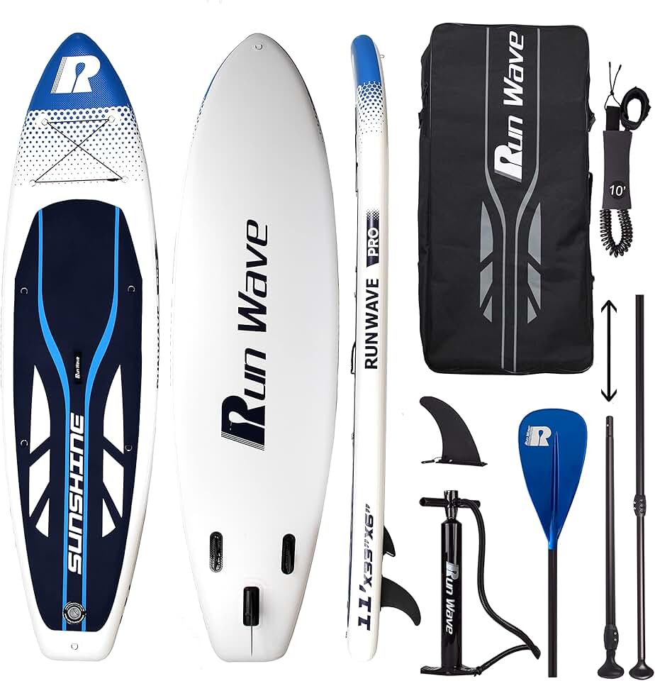 Inflatable Stand Up Paddle Board 11'×33''×6''(6'' Thick) Non-Slip Deck with Premium SUP Accessories | Wide Stance, Bottom Fins for Surfing Control | Youth Adults Beginner