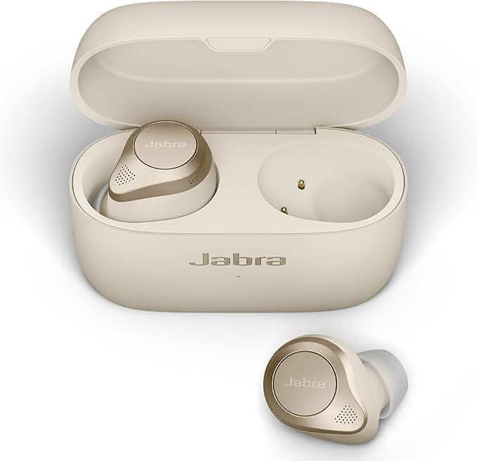 Jabra Elite 85t True Wireless Bluetooth Earbuds, Gold Beige – Advanced Noise-Cancelling Earbuds with Charging Case for Calls & Music – Wireless Earbuds with Superior Sound & Premium Comfort, 12