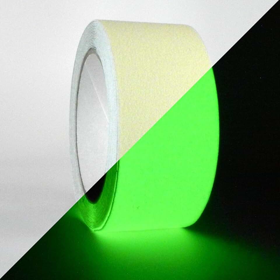 WOD AST20L Anti Slip Tape, Glow in The Dark - 12 inch x 60 ft. Safety Non Skid Roll for Stair Step Traction Tread Staircases Grips Adhesive Non Slip Strips Nonslip Walk, Indoor/Outdoor, Weatherproof