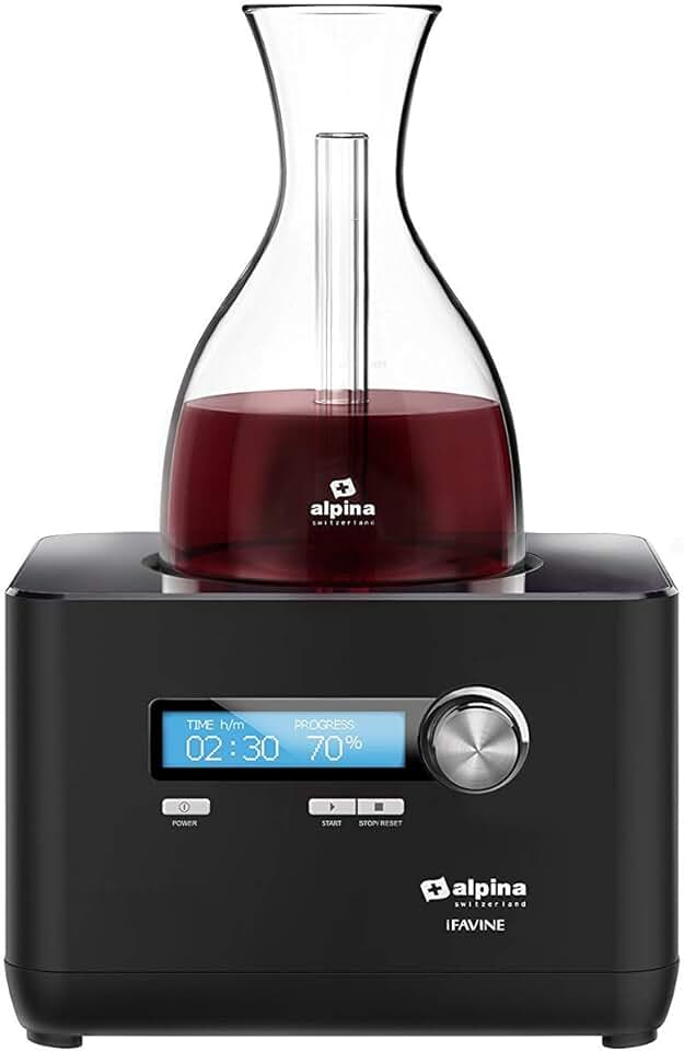 iSommelier Smart Electric Super Speed Wine Aerating Decanter Reduces Decanting Time to Seconds Black