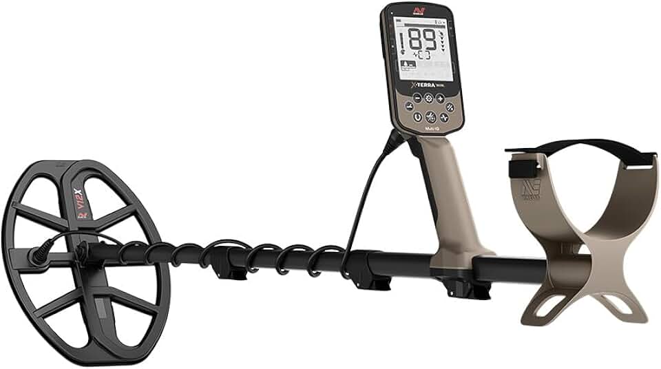 X-Terra Elite, Waterproof, All Terrain Coin & Treasure Metal Detector, Multi-IQ Precision Targeting with Simultaneous Multi-Frequency Technology, Included V12X Coil and Charging Cable