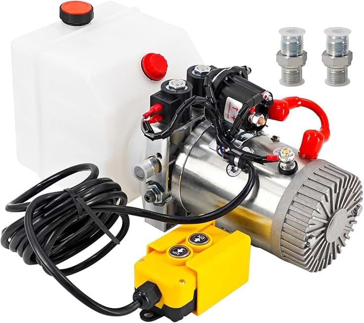 3 Quart Double Acting Hydraulic Pump 12V DC Plastic Reservoir Fits for Dump Trailers Car