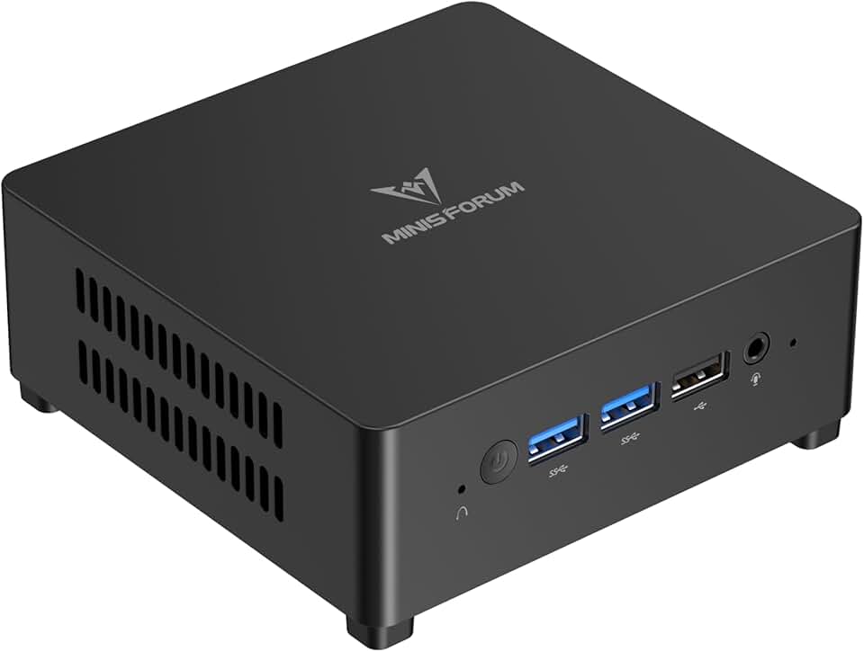 MINISFORUM Mini PC UN100D Alder Lake N100 Windows 11 Home Desktop Computer, 16GB RAM + 512GB SSD, 2X 2.5G LAN, HDMI/DP/USB-C 4K Triple Display, 2.5inch SATA HDD Slot, TF Card Slot Small Form Factor