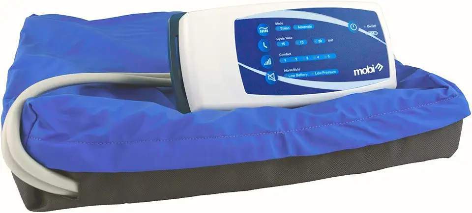 M PAIN MANAGEMENT TECHNOLOGIES Alternating Pressure Wheelchair Cushion by MobiCushion - Pneumatic Air Pillow - Relief for Pressure Sores - Blue