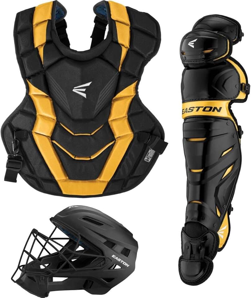 EASTON ELITE X Baseball Catchers Equipment Box Set, Intermediate, Black/Gold
