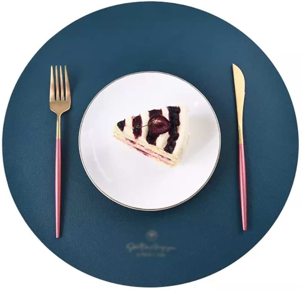 Round Placemat for Restaurant Table Mat Coaster Home Kitchen Bowl Plate Heat Insulation Pad(E)