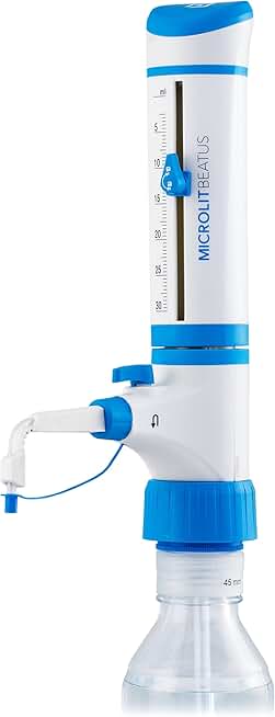 Premium Bottle Top Dispenser, 30ml Bottletop Dispenser for Laboratory Use, Accurate and Easy-to-Use Liquid Dispenser with High Chemical Compatibility and Auto-Calibration