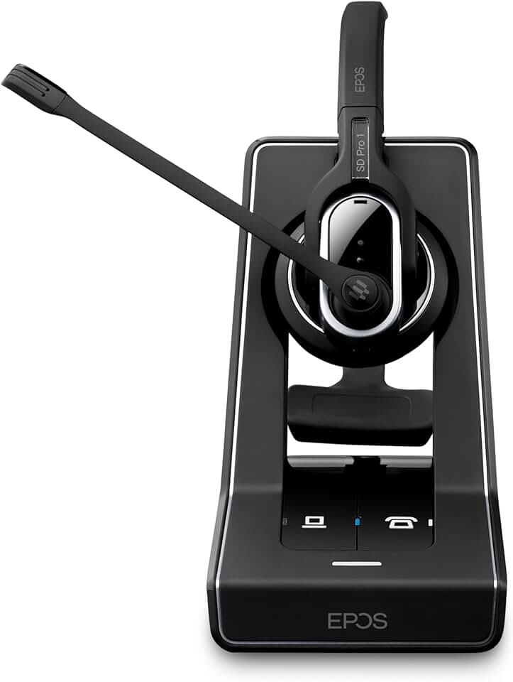 Sennheiser SD Pro 1 ML (506010) - Single-Sided, Multi Connectivity Wireless DECT Headset for Desk Phone & Certified for Skype for Business, Ultra Noise-Cancelling Microphone (Black)