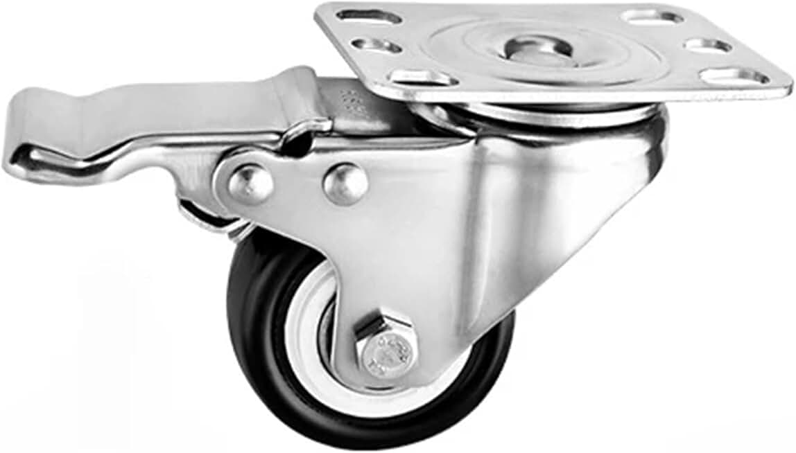 4Pcs 2 Inch Lightweight 304 Stainless Steel Casters Screw Brakes Silent Diamond Universal Wheels Caster 180kg(Brake)