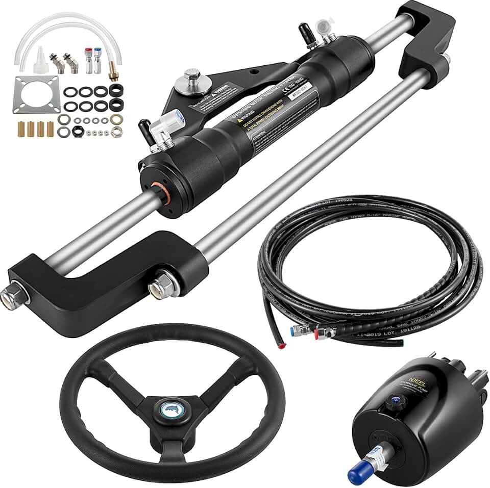 VEVOR Hydraulic Outboard Steering Cylinder, 300HP Hydraulic Helm Pump